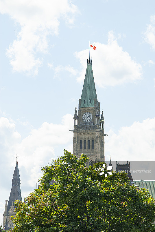 加拿大渥太华议会大厦及和平塔图片素材