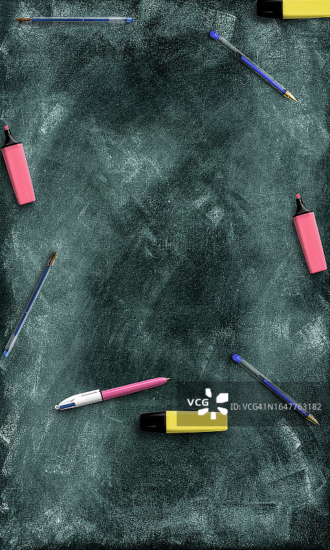 开学季概念，学习用品俯视图图片素材