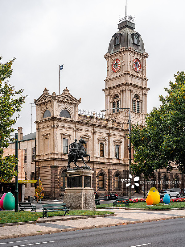 维多利亚州著名城市巴拉瑞特标志性城市景观和老式建筑图片素材