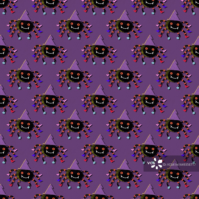 万圣节靴子蜘蛛图案瓷砖图片素材