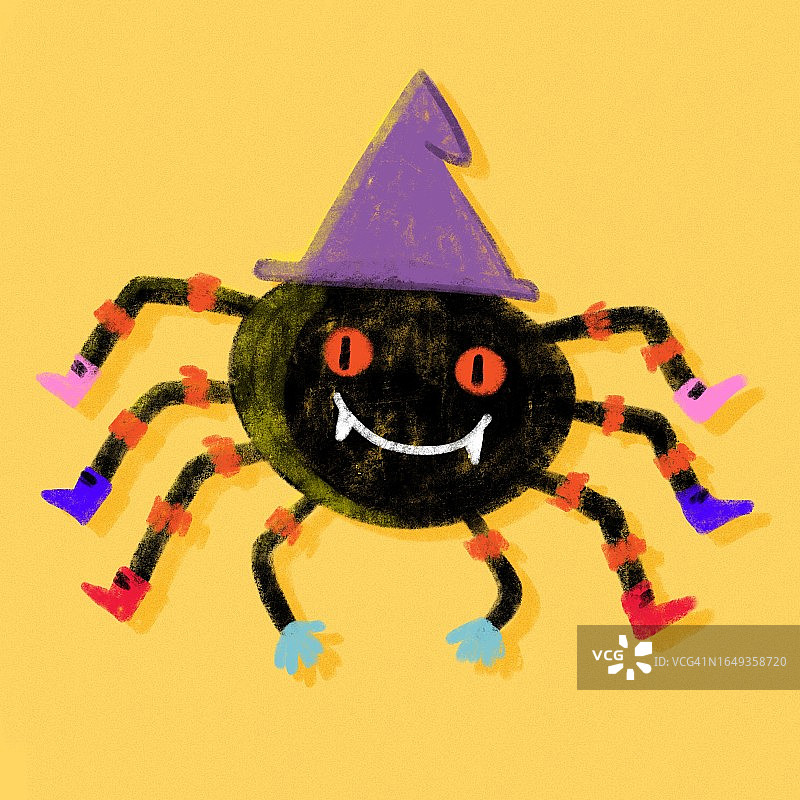 穿靴子的万圣节恐怖蜘蛛图片素材