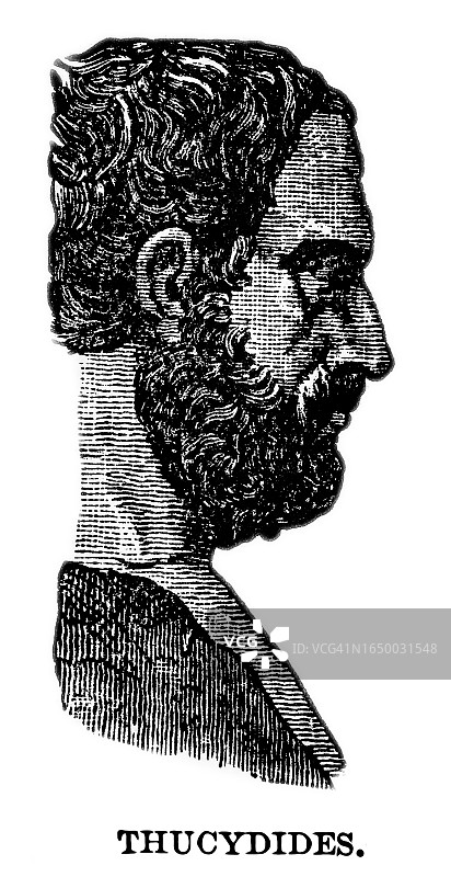 古希腊雕塑：雅典历史学家和将军修昔底德图片素材