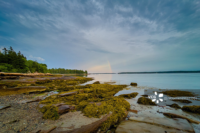 缅因州阿卡迪亚国家公园的日落图片素材