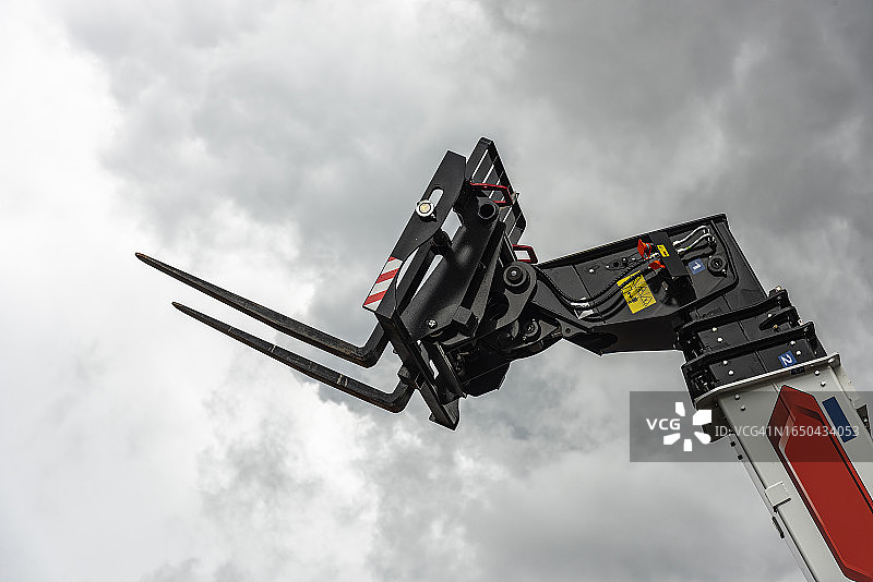 带叉车叉的短尾猫起重机图片素材