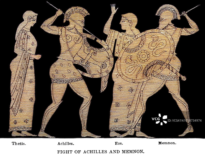 特洛伊战争英雄：阿喀琉斯与门农之战图片素材