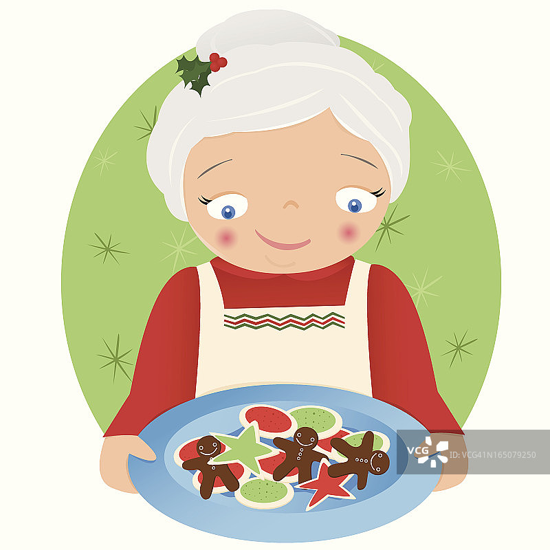 圣诞奶奶和圣诞饼干图片素材