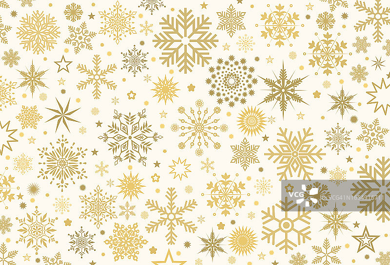 冬季雪花金色背景图片素材