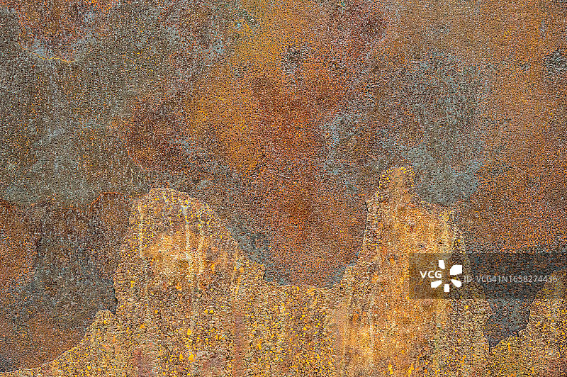 生锈的金属纹理和背景全画幅照片，锈蚀会降低产品寿命图片素材