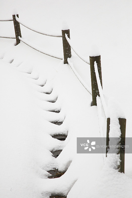下水道周围的安全护栏图片素材