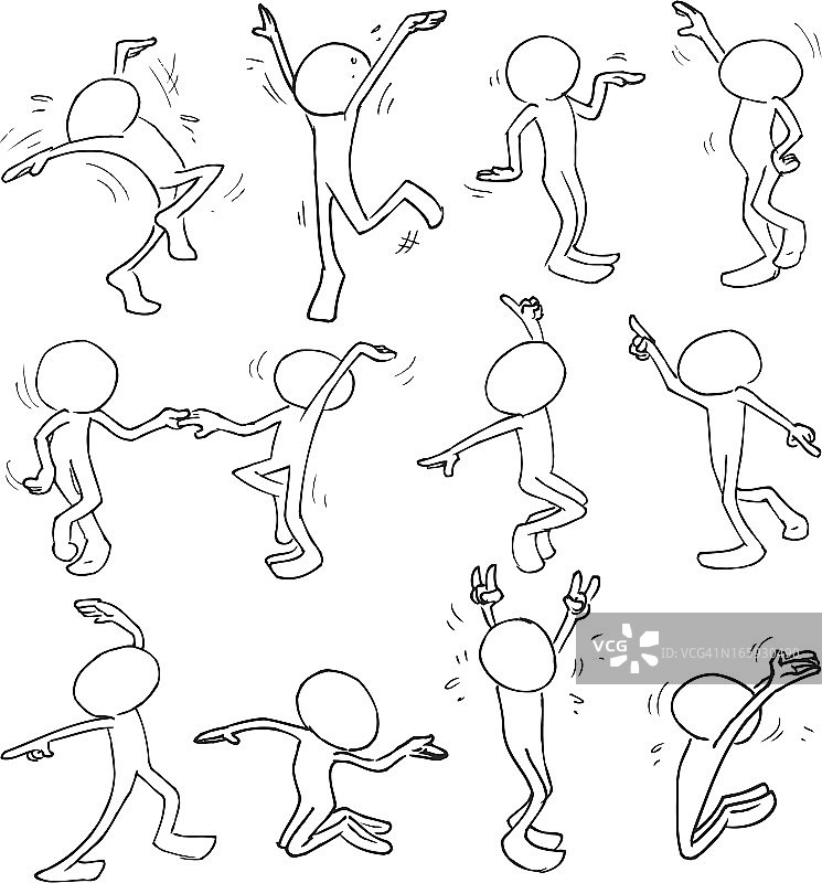 跳舞的无脸人物图片素材