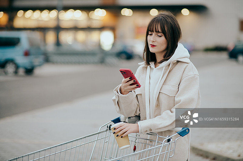 年轻女子在购物图片素材