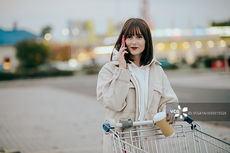 年轻女子在购物图片素材