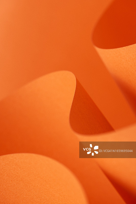 管状和S形抽象橙色艺术纸背景图片素材