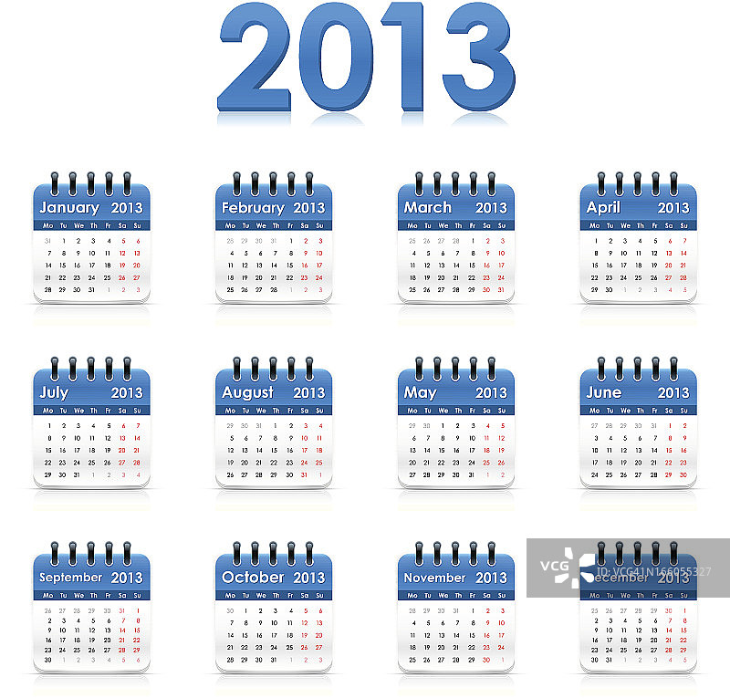 2013年日历图片素材