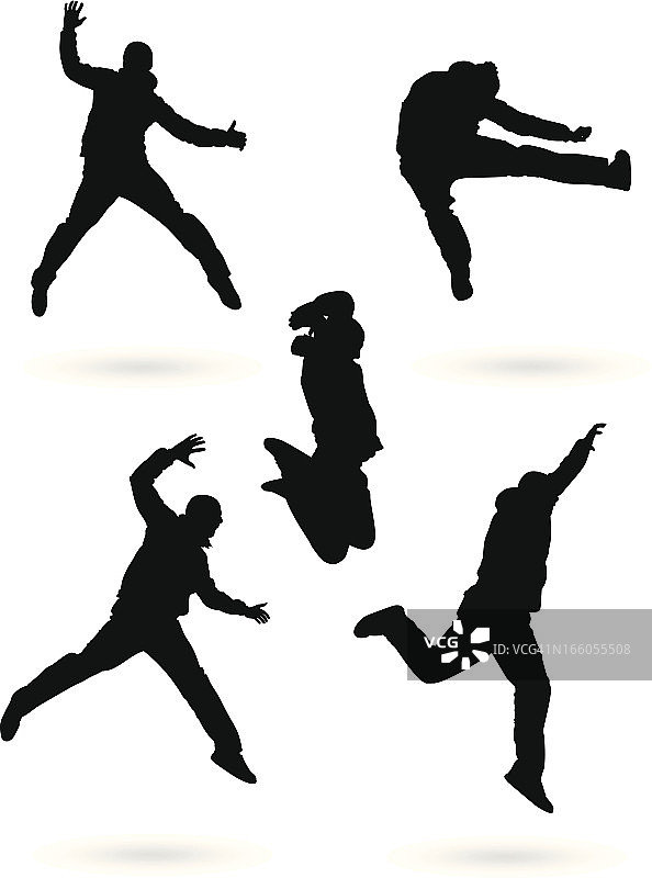 跳跃剪影图片素材