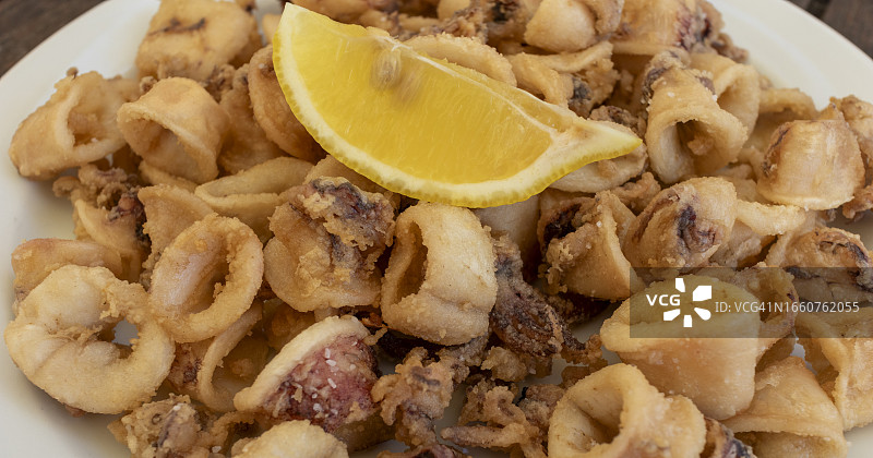 炸鱿鱼图片素材