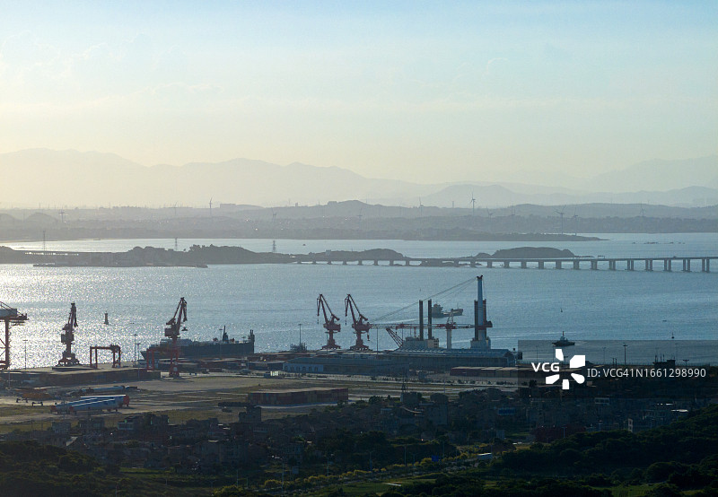 海港码头鸟瞰图图片素材