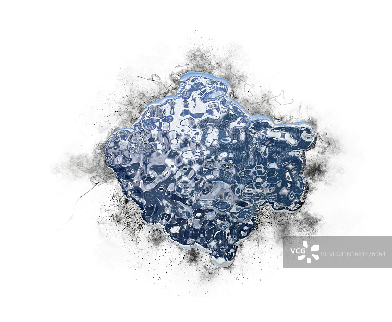 液体分子与爆炸烟雾混合图片素材