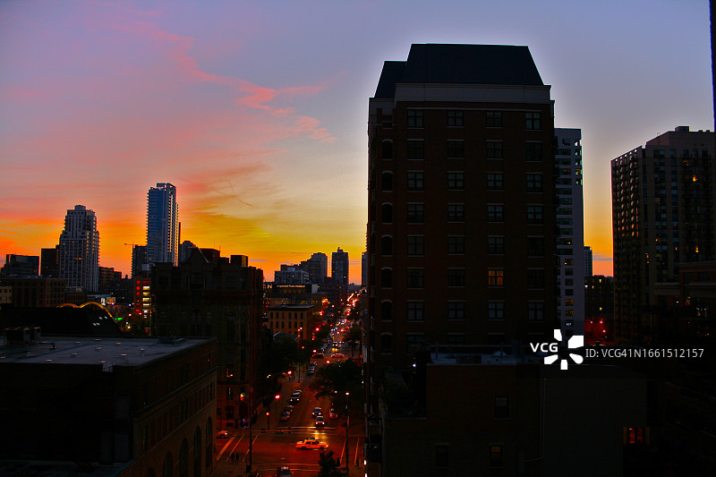 城市日落图片素材
