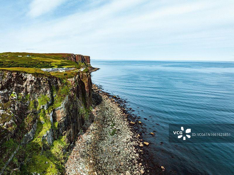 苏格兰斯凯岛裙岩无人机视角图片素材