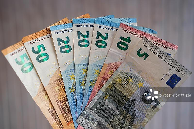 现金主题照片：各种钞票，德国北莱茵-威斯特法伦州图片素材