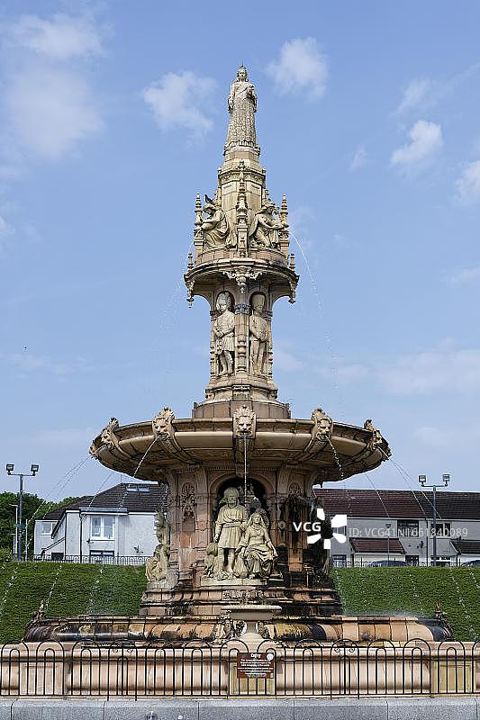 道尔顿喷泉，格拉斯哥绿地，丹尼斯顿，格拉斯哥，苏格兰，英国图片素材