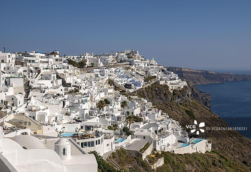 希腊圣托里尼菲罗斯特法尼全景图片素材