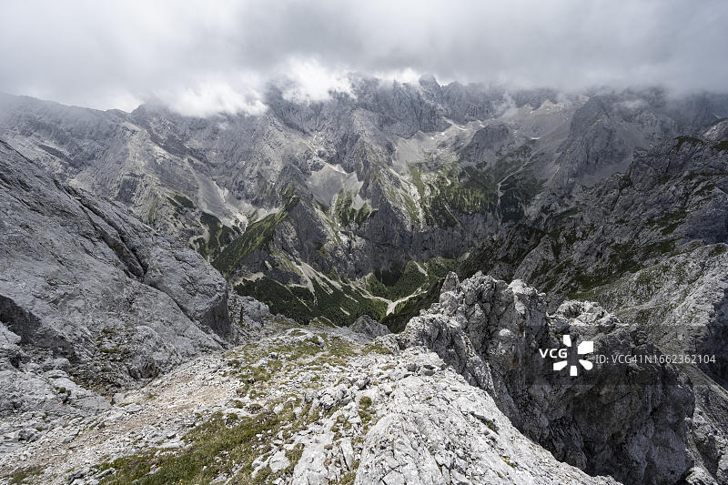 从瓦克森斯坦峰顶看到的景色图片素材
