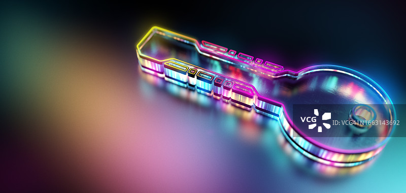 数字密钥认证：未来科技背景图片素材