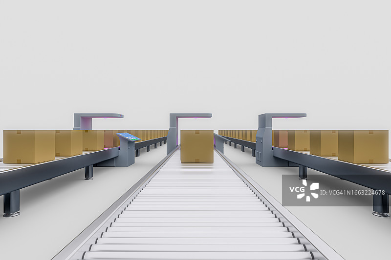 白色背景，邮件传送带图片素材