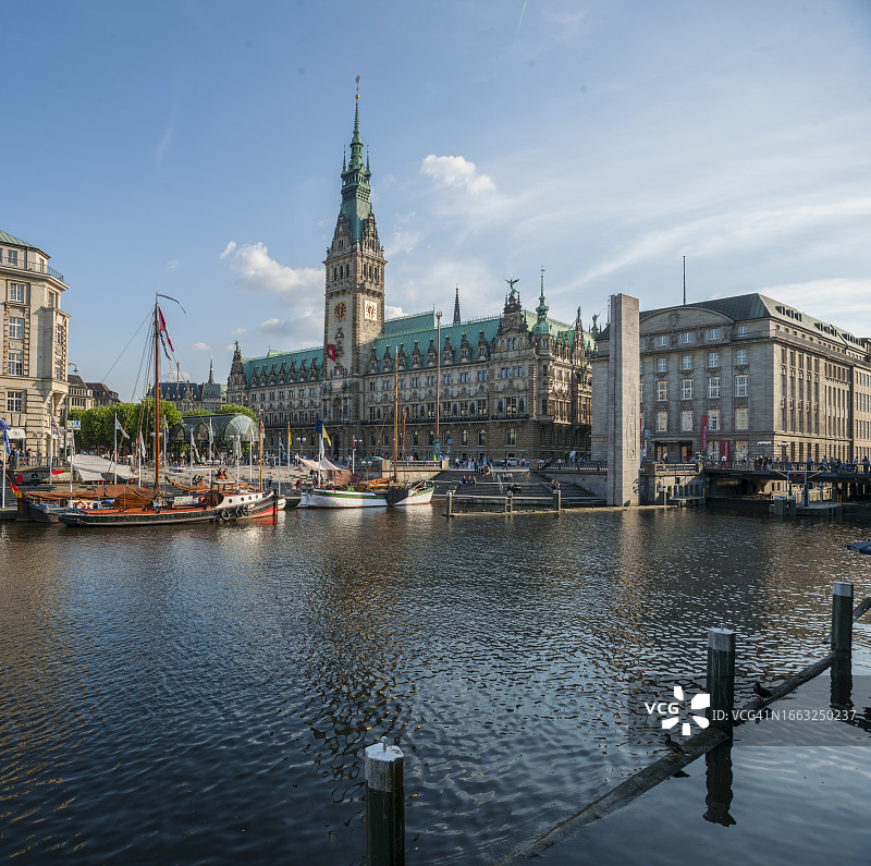 汉堡市政厅广场的市政厅大楼图片素材