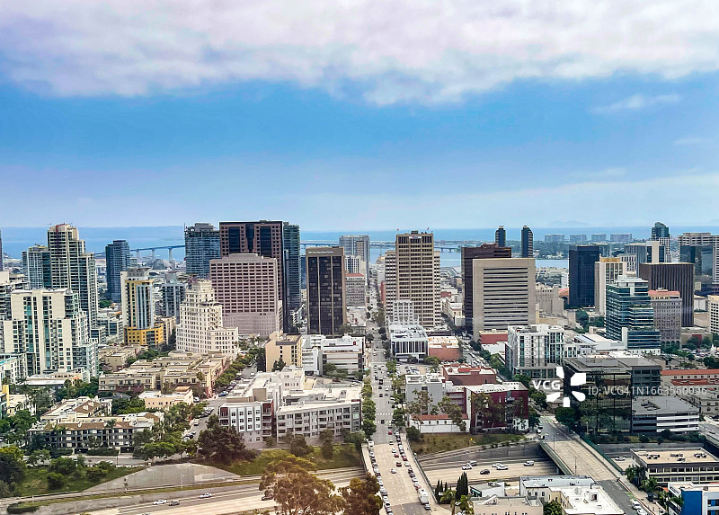 圣地亚哥住宅和办公大楼航拍图片素材