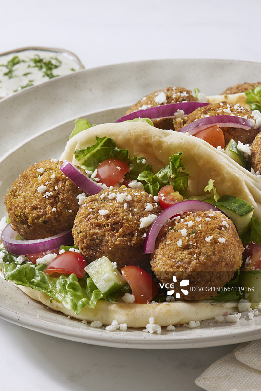 法拉afel皮塔饼三明治图片素材