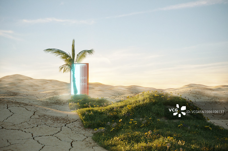 通往旱地自然的门图片素材