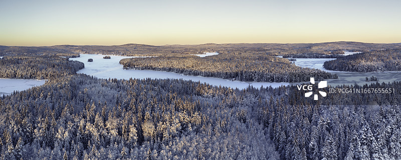 北欧冬季森林景观图片素材