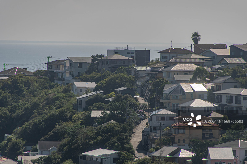 日本神奈川县海边的住宅区图片素材