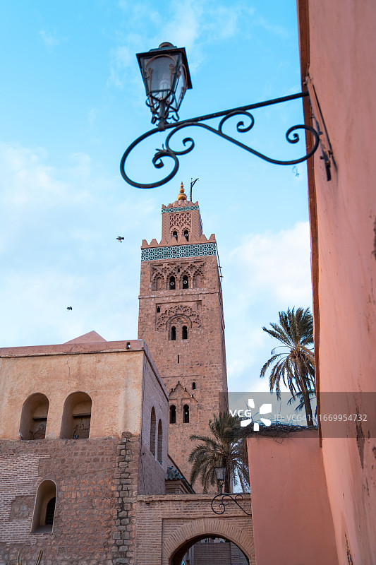 摩洛哥清真寺的库图比亚宣礼塔图片素材