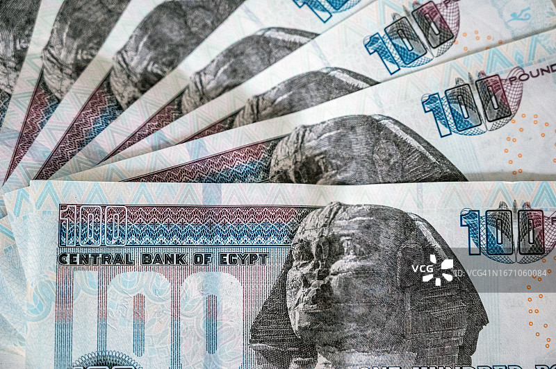 埃及镑纸币特写图片素材