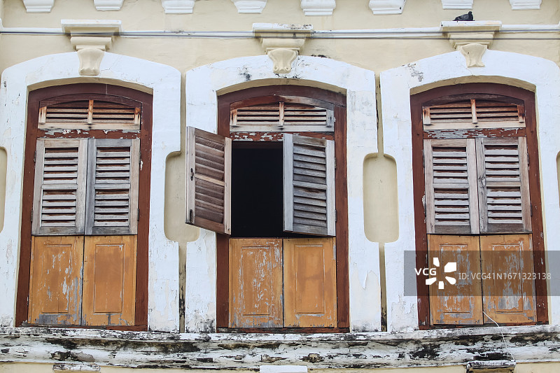 槟城乔治市的传统房屋建筑外观图片素材