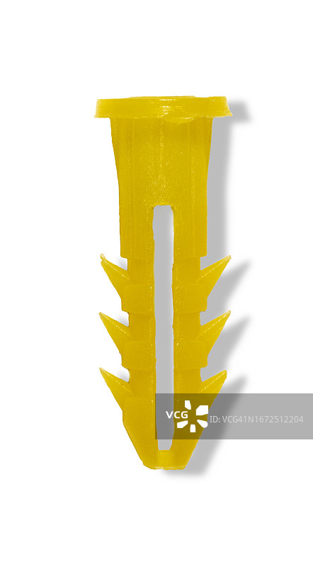 白色背景下带阴影的黄色螺栓特写图片素材