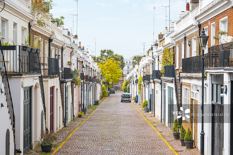 英国伦敦肯辛顿荷兰公园的联排别墅图片素材