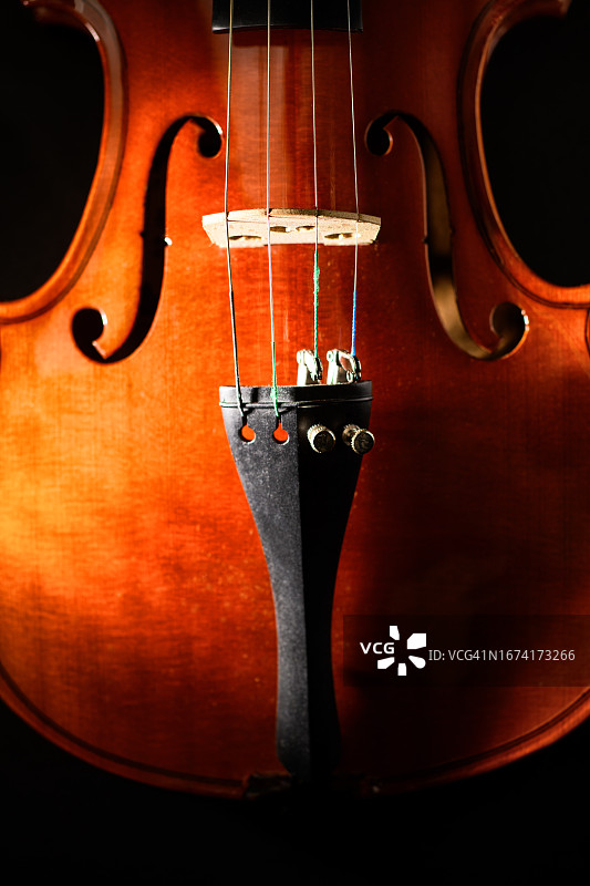 黑色背景上的小提琴图片素材