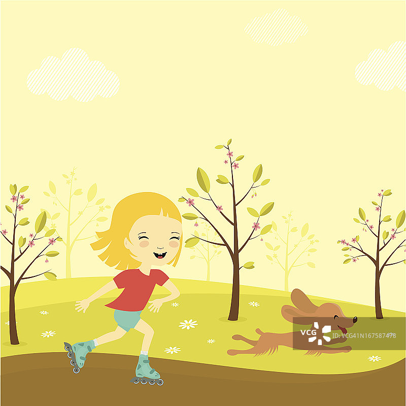 轮滑女孩图片素材