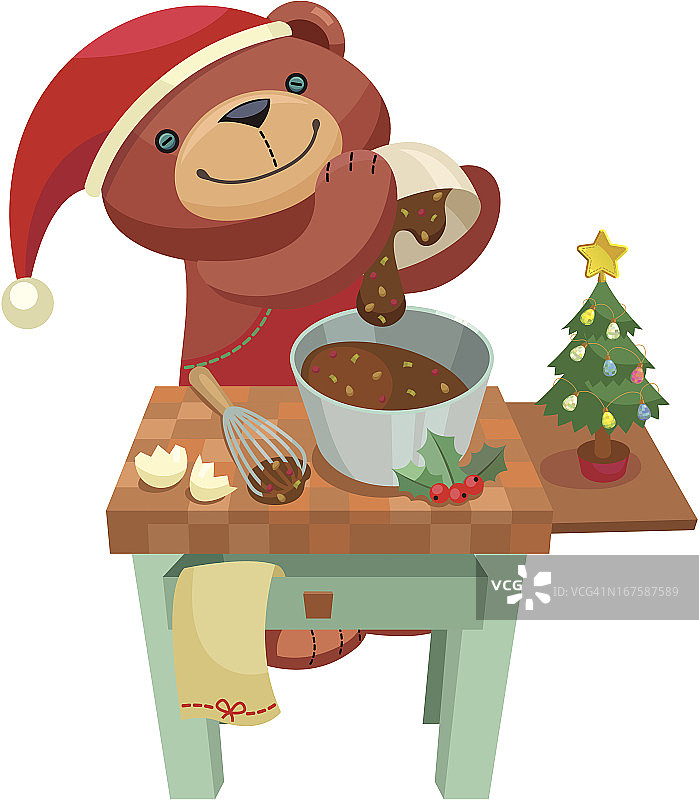 泰迪熊系列：圣诞布丁图片素材