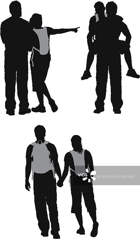 徒步旅行者的轮廓图片素材