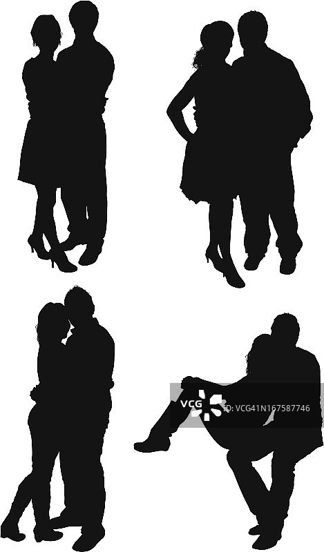 情侣浪漫剪影图片素材