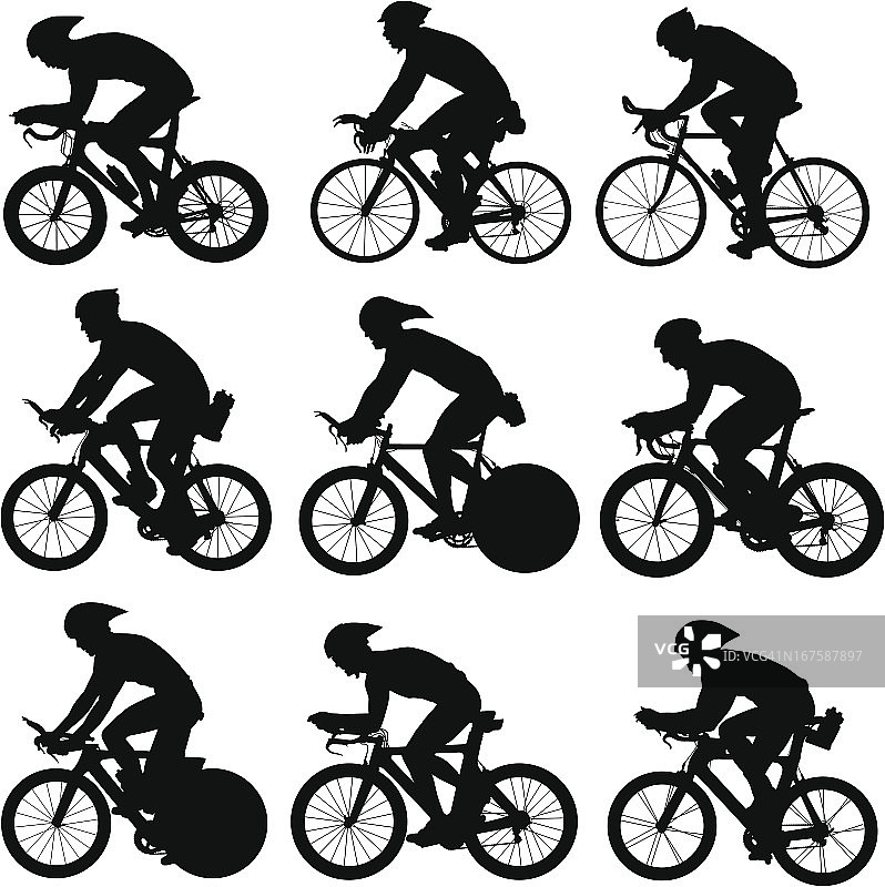 自行车剪影图片素材