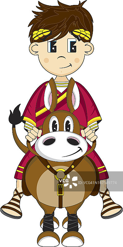 骑马的可爱罗马皇帝图片素材