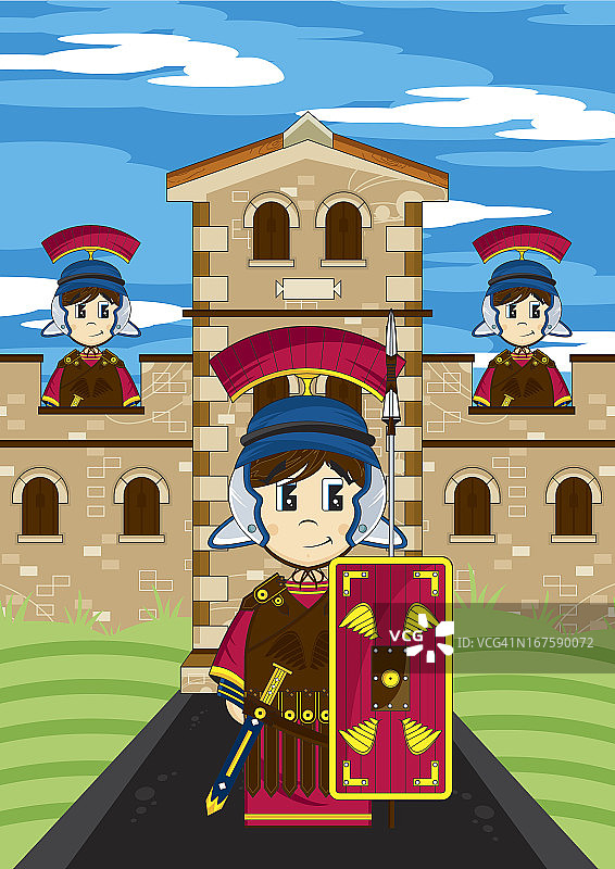 罗马士兵守卫堡垒图片素材