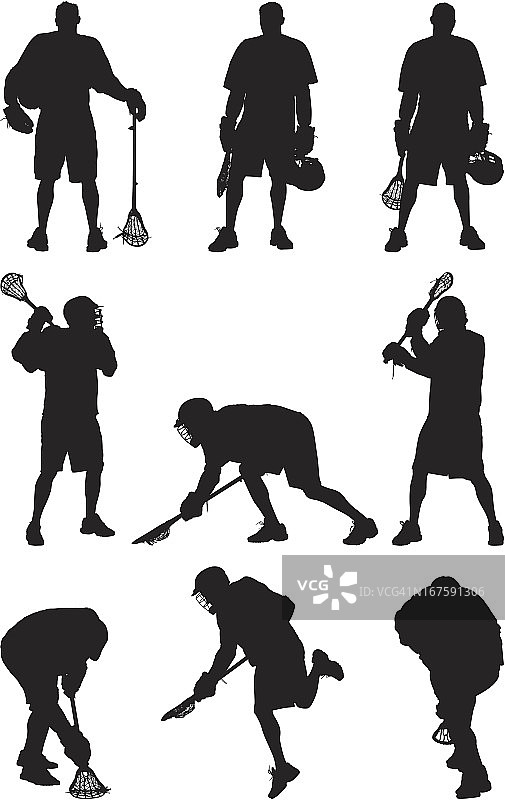 曲棍球运动员的多重影像图片素材